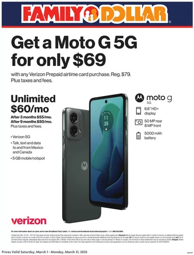 Discount Stores offers in Houston TX | AT&T/Tracfone in Family Dollar | 3/1/2025 - 3/31/2025
