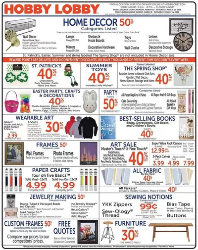Hobby Lobby catalogue in Glendale CA | Hobby Lobby Weekly ad | 3/9/2025 - 3/15/2025