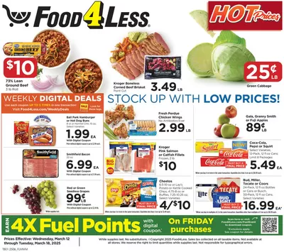 Grocery & Drug offers in Chicago IL | Discounts and promotions in Food 4 Less | 3/12/2025 - 3/18/2025