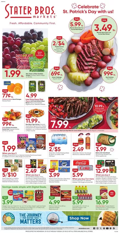 Grocery & Drug offers in Santa Ana CA | Top deals for all customers in Stater Bros | 3/12/2025 - 3/18/2025