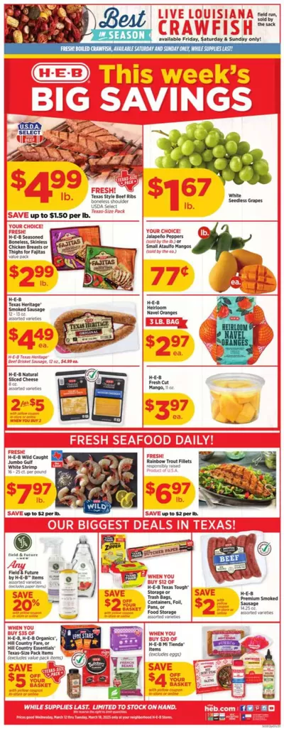 H-E-B catalogue in Vidor TX | Weekly Ads H-E-B | 3/12/2025 - 3/18/2025