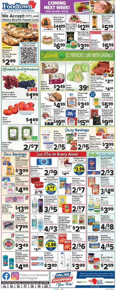 Foodtown supermarkets catalogue | Great offer for bargain hunters | 3/14/2025 - 3/20/2025