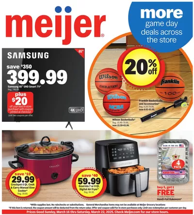 Discount Stores offers in Fairfield OH | more game day deals across the store in Meijer | 3/16/2025 - 3/22/2025