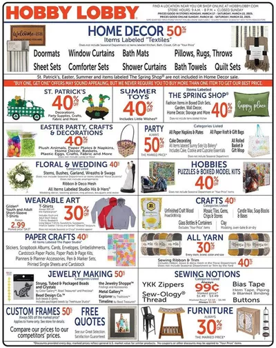 Hobby Lobby catalogue in West Palm Beach FL | Hobby Lobby Weekly ad | 3/16/2025 - 3/22/2025