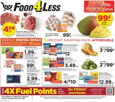Grocery & Drug offers in Bellflower CA | New offers to discover in Food 4 Less | 3/19/2025 - 3/25/2025