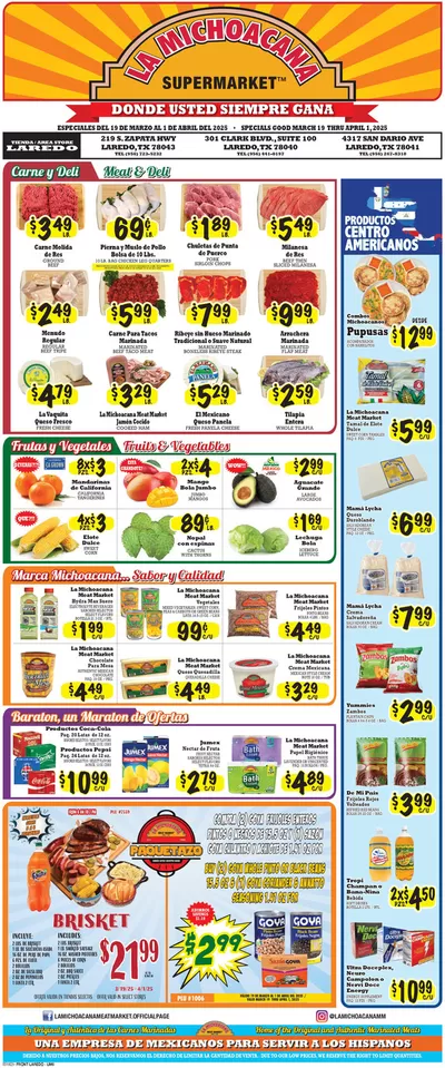 La Michoacana catalogue | Current bargains and offers | 3/19/2025 - 4/1/2025