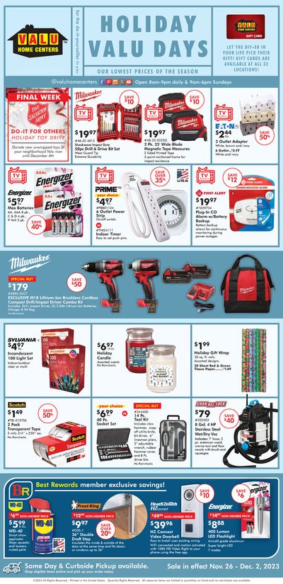 Tools & Hardware offers in Amherst NY | This Week's Ad in Valu Home Centers | 11/27/2023 - 12/2/2023