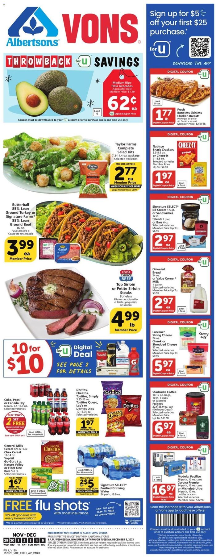 Vons catalogue in Long Beach CA | Vons weekly ad | 12/1/2023 - 12/5/2023