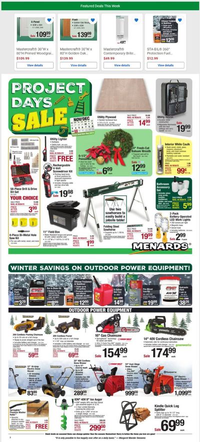 Tools & Hardware offers in Lombard IL | Menards Weekly Ad in Menards | 12/1/2023 - 12/11/2023