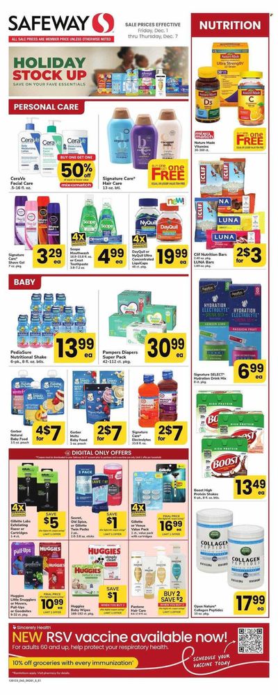 Grocery & Drug offers in San Mateo CA | Weekly Add Safeway in Safeway | 12/1/2023 - 12/7/2023