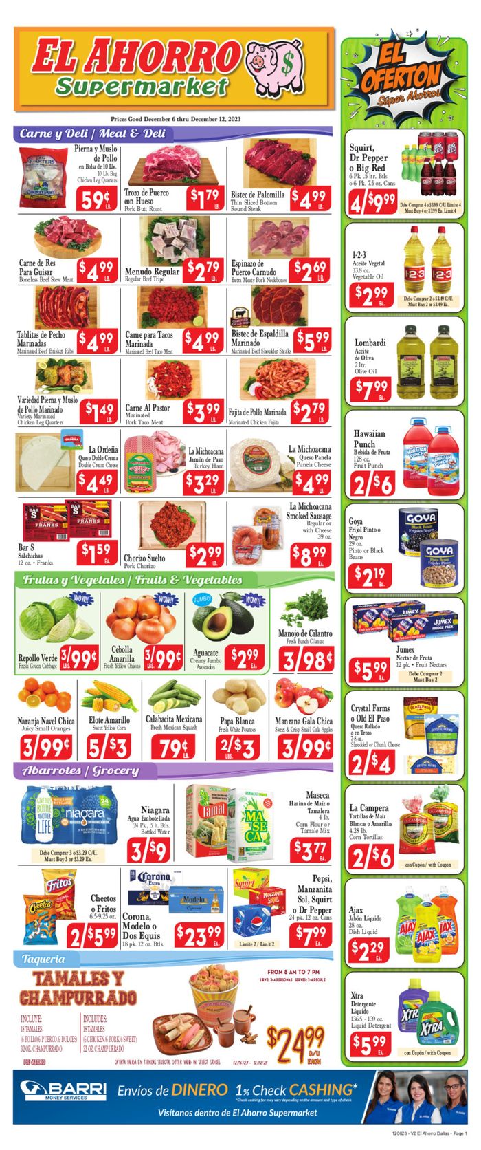 El Ahorro catalogue in Dallas TX | EL AHORRO SUPERMARKET | 12/7/2023 - 12/12/2023