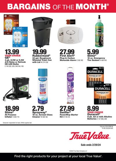Tools & Hardware offers | True Value February Bargains of the Month in True Value | 2/2/2024 - 2/29/2024