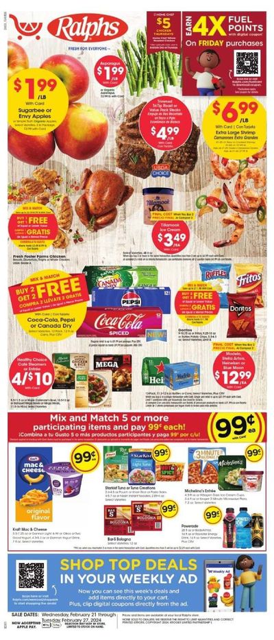 Grocery & Drug offers in Temple City CA | Ralphs Weekly 21/02 in Ralphs | 2/21/2024 - 2/27/2024
