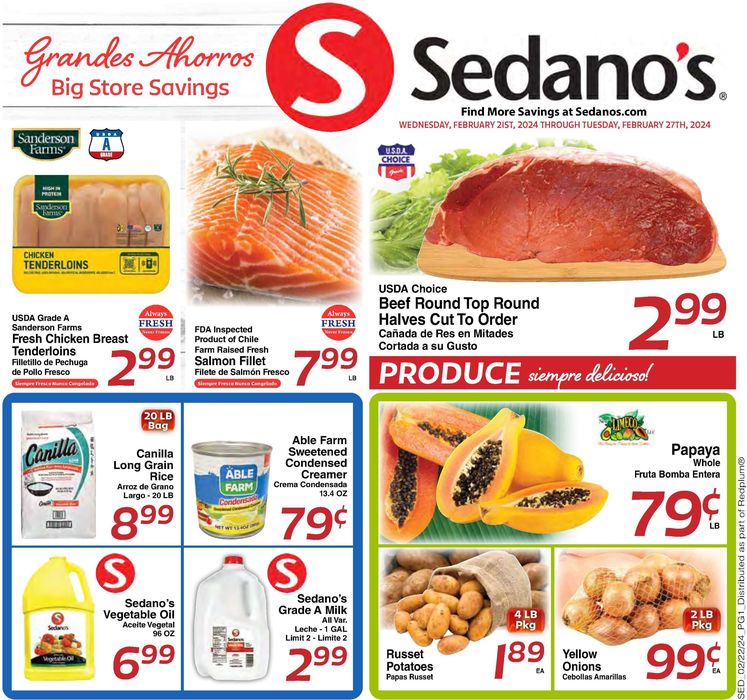 Sedano's catalogue in Hialeah FL | Big Store Savings | 2/21/2024 - 2/27/2024