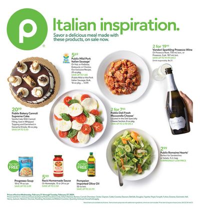 Grocery & Drug offers in Kennesaw GA | Italian Inspiration in Publix | 2/22/2024 - 2/27/2024