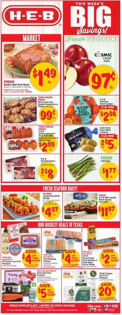 Grocery & Drug offers in Conroe TX | The Week's Big Savings in H-E-B | 2/22/2024 - 2/27/2024