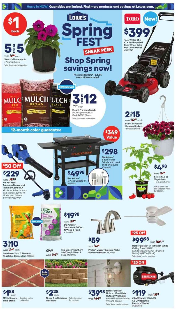 Lowe's catalogue in San Francisco CA | Spring Fest | 2/22/2024 - 3/6/2024