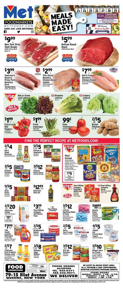 Grocery & Drug offers in Elmhurst NY | Meals Made Easy in Met Foodmarkets | 2/26/2024 - 2/29/2024