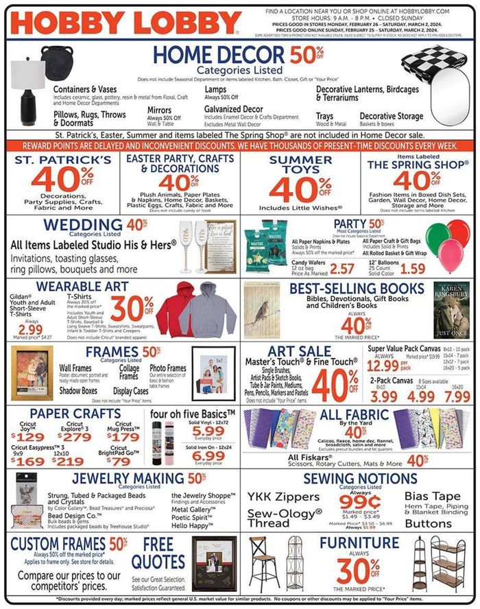 Hobby Lobby catalogue in Rolling Meadows IL | Hobby Lobby Weekly ad | 2/26/2024 - 3/2/2024