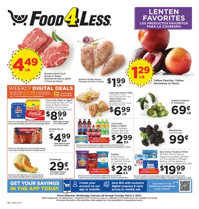 Grocery & Drug offers in Bellflower CA | California Weekly Ad in Food 4 Less | 2/28/2024 - 3/5/2024