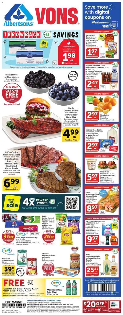 Grocery & Drug offers in Torrance CA | Throwback For Your Savings in Vons | 2/28/2024 - 3/5/2024