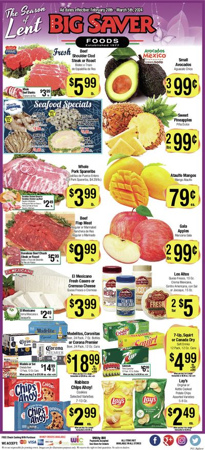 Grocery & Drug offers in Rosemead CA | The Season Of Lent in Big Saver Foods | 2/28/2024 - 3/5/2024