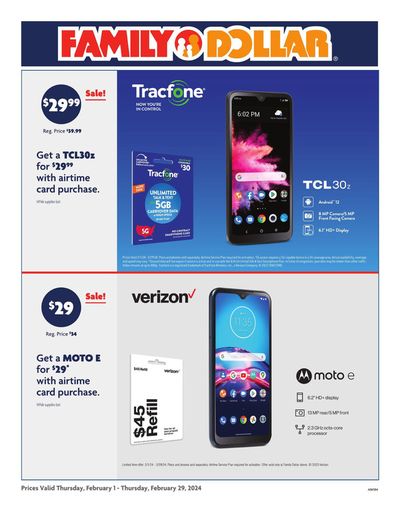 Discount Stores offers in Lima OH | AT&T/Tracfone in Family Dollar | 2/1/2024 - 2/29/2024