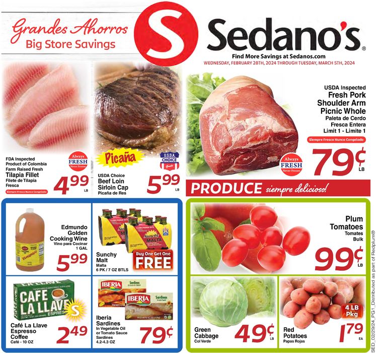 Sedano's catalogue in Pembroke Pines FL | Big Store Savings | 2/29/2024 - 3/5/2024