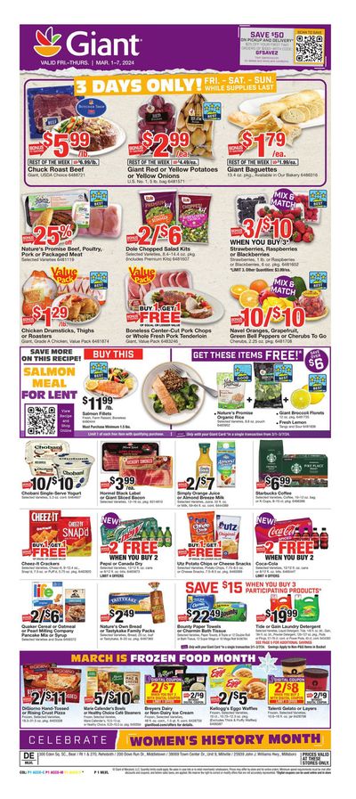 Giant Food catalogue in Coplay PA | Weekly Circular 01/03 | 3/1/2024 - 3/7/2024