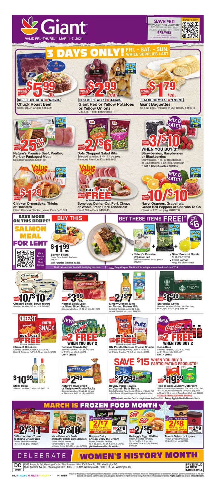 Giant Food catalogue in Coplay PA | Weekly Circular 01/03 | 3/1/2024 - 3/7/2024