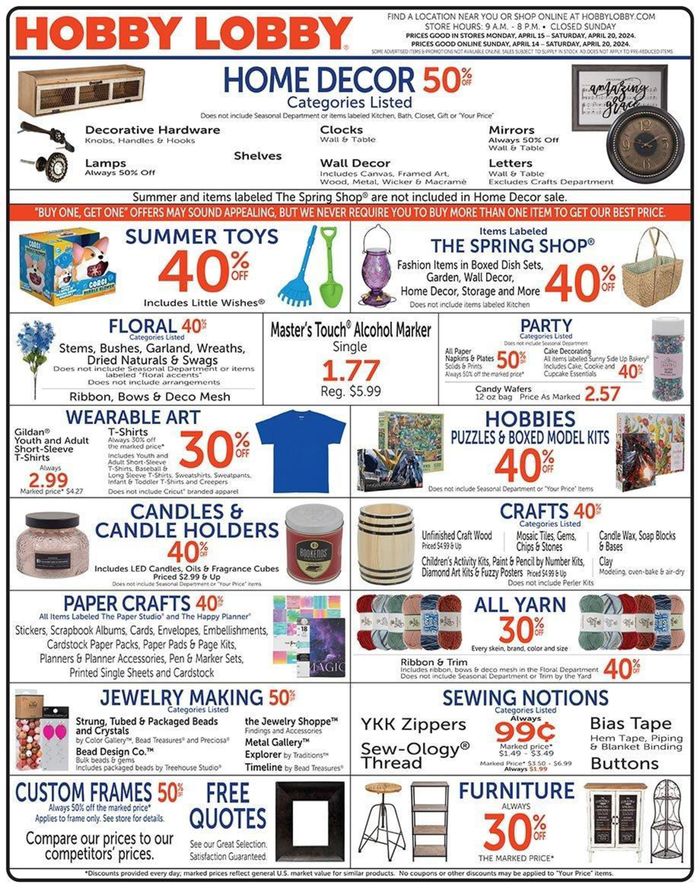 Hobby Lobby in Aiken SC | Weekly Ads & Coupons | Tiendeo