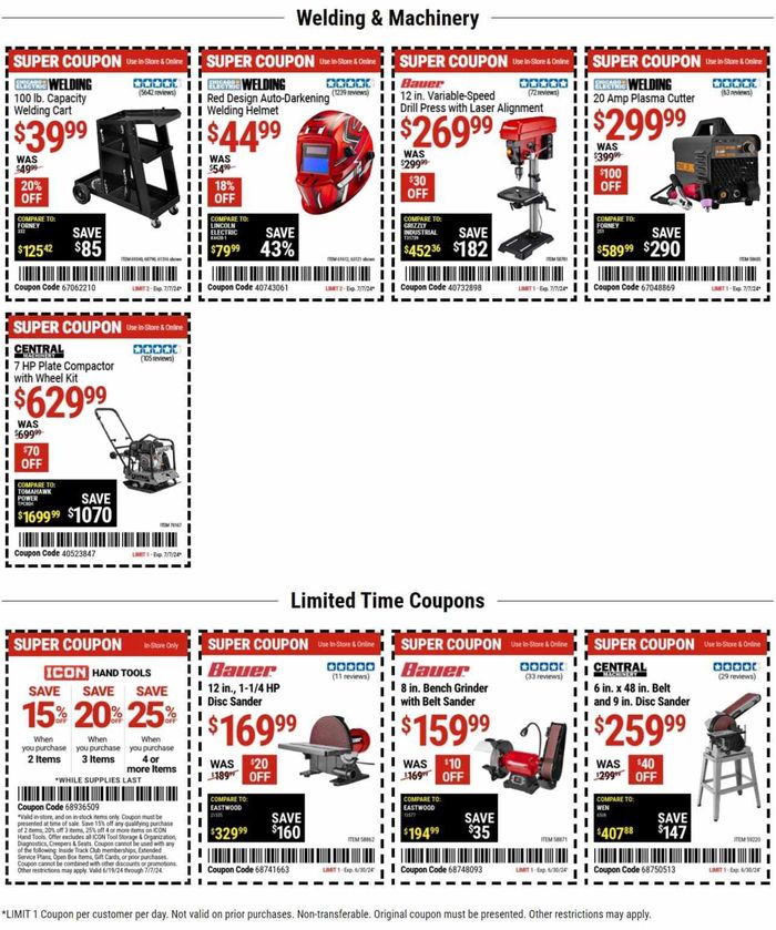 Harbor Freight Tools July 2024 Coupons & Deals Tiendeo