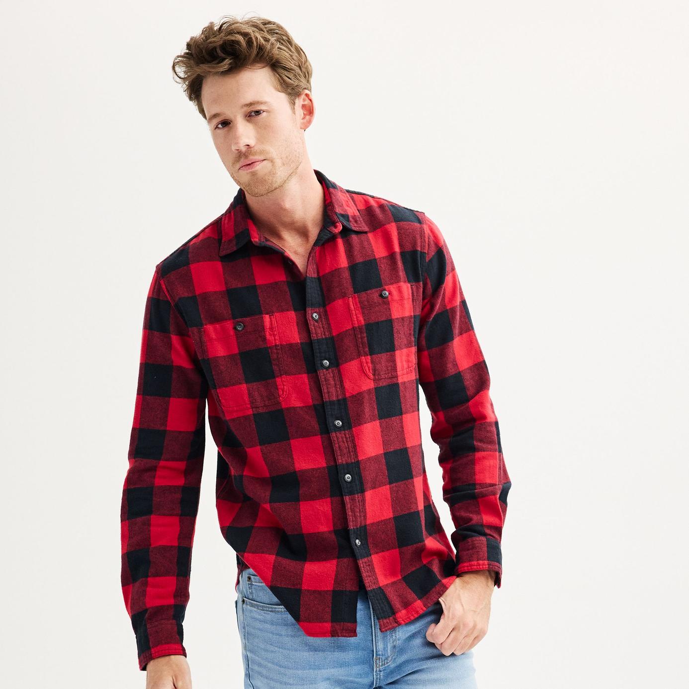 Men's Sonoma Goods For Life® Flannel Button-Down Shirt offers at $10.49 in Kohl's